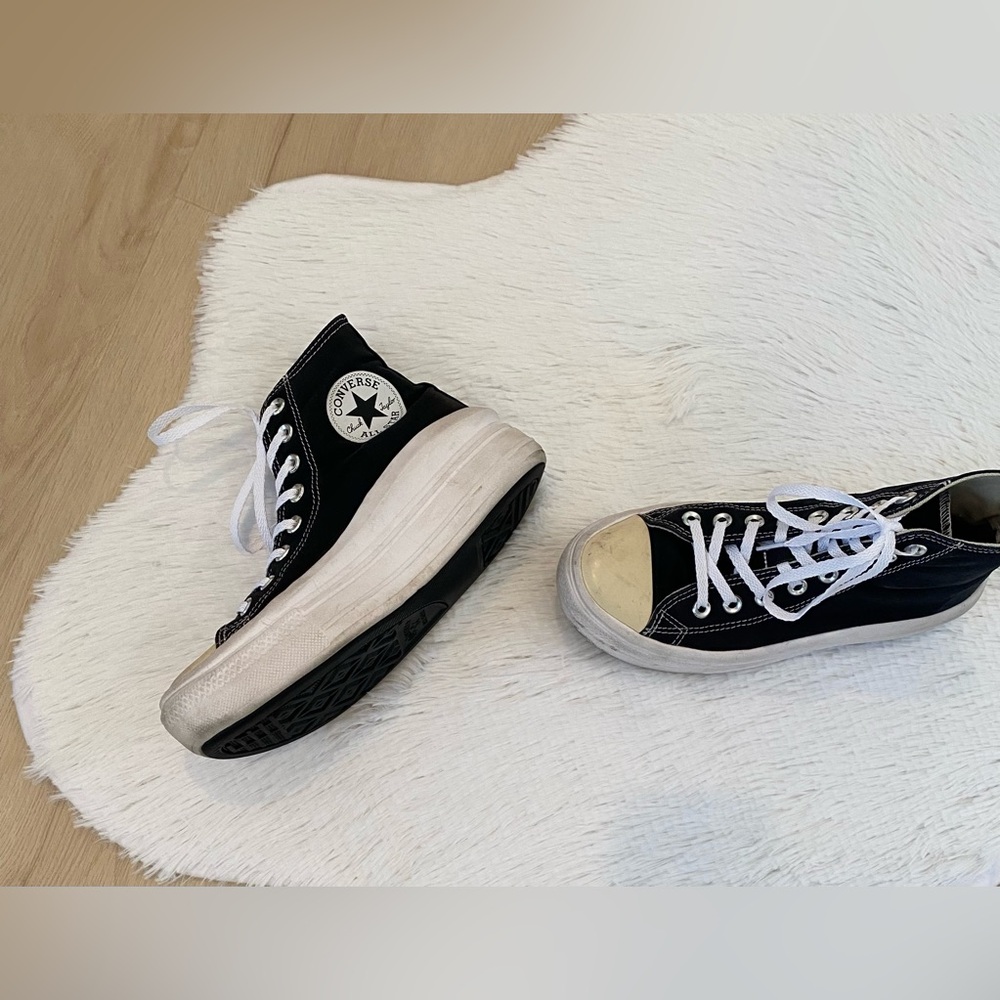 Chuck Taylor Converse All Star Women’s 7.5 High Top Sneaker Shoe Platform Rubber - Picture 6 of 7